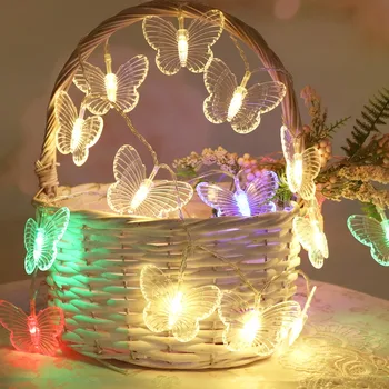 1m 2m 3m 4m 5m LED String Light Tauriņi Vainags Pasaku Svētku Gaismas Ziemassvētku Kāzu Puse, Apdares Apgaismojums JQ