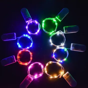 1M 2M 3M 5M LED String Light ar Vara Stiepli Pasaku Gaismas Vainags Ziemassvētku Eglīte Kāzu Puse, Mājas Dekoru Akumulatora Daudzkrāsu Apgaismojums