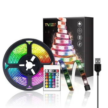 1M-5M Krāsu RGB 5050 LED Sloksnes Gaismas 7W USB Powered Gudra māja TV Apgaismojums Gaismas Sloksne + INFRASARKANO staru Tālvadības pults Ūdensizturīgs IP65