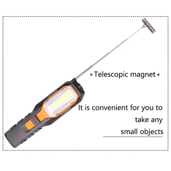 1PC COB LED Super Spilgti Magnētisko Darba Āķis Kabatas Rokas Lāpu un Ērts Indikators Kempinga Telts Gaismas Ārkārtas Pārbaudes Gaismiņa