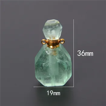 1pc Dabas zaļā Fluorite Šarmu kvarca kristālu dziedniecība akmens kaklarota, kuloni, reiki Ēteriskās Eļļas Difuzoru pudeli kulons dāvanu
