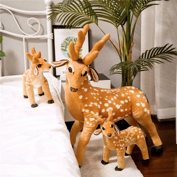 1pc gudrs simulācijas žirafe plīša rotaļlieta mīkstu pildījumu dzīvnieku lelles augstas kvalitātes briežu Rotaļlietas bērnu bērniem dzimšanas dienas dāvanu, mājas apdare 1228