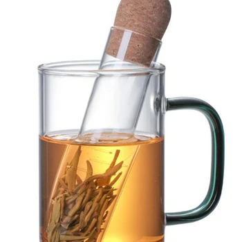 1PC Korķa Stikla Pudele ar Caurspīdīgu Tējas Sietiņš Mini Tukša Pudele Tējas Infuser Caurule Alus Mēģenē Mājas Puse Birojs 29911