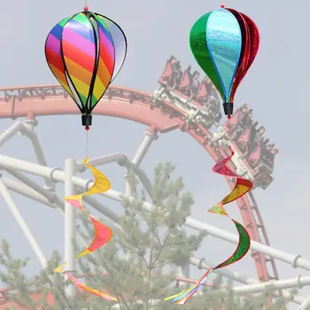 1Pc Vēja Ripu Āra Dārza Izturīgs Vizuļi Vējdzirnavas Karstā Gaisa Balons, Balonu Varavīksne Vēja Twister