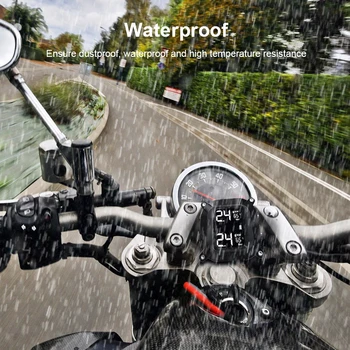 1Set Bezvadu LCD Motociklu TPMS Riepu Spiediena uzraudzības Sistēmām+2 Sensori, Ūdensdroša motociklu Sensors TMPS