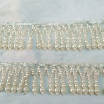 1yard pērles Bārkstis Rhinestone Fāzēm Apdari Pušķis Mežģīnes, Lentes, Dekoratīvā Apgriešana, Audumu aizkaru DIY Šūšanas Piederumi