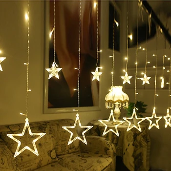 2.5 M Ziemassvētku LED Apgaismojums 220V Romantisku Pasaku Zvaigžņu LED Aizkaru String Apgaismojums, Brīvdienu Kāzu Vainags Partijas Apdare