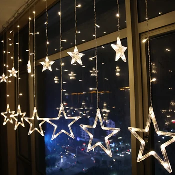 2.5 M Ziemassvētku LED Apgaismojums 220V Romantisku Pasaku Zvaigžņu LED Aizkaru String Apgaismojums, Brīvdienu Kāzu Vainags Partijas Apdare