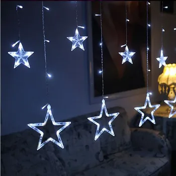 2.5 M Ziemassvētku LED Gaismas AC 220V Romantisku Pasaku Zvaigžņu LED Aizkaru String Apgaismojums Sloksnes Brīvdienu Kāzu Vainags Partijas Apdare