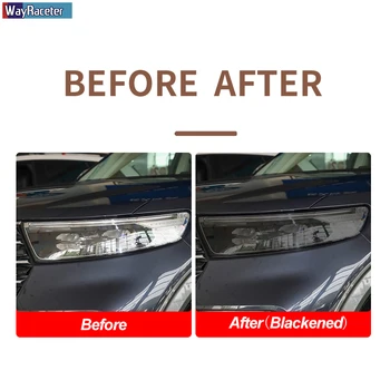 2 Gab., Auto Lukturu aizsargplēvi Priekšējās Gaismas Pārredzamu Kūpinātas Black TPU Uzlīme Ford Explorer 