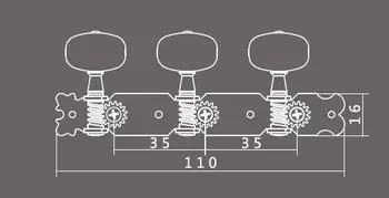 2 GAB uz vienu uzstādīt Augstas Kvalitātes Klasiskās Ģitāras Skaņošanas Tapas Tuning Atslēgas Mašīna Galvas Ovālu Pogas Pērļu skaidrs