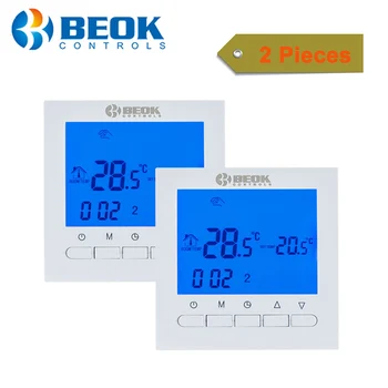 2 Gabali Programmble Gāzes Katla Termostats 220V Elektrisko Thermoregulator LCD Ekrāns, Temperatūras regulators BOT-313W Beok
