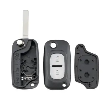2 Pogas, Automašīnu Atslēgu Fob Gadījumā Čaulas Nomaiņa Pārsegs Locīšanas Tālvadības Vāks piemērots Renault Fluence Clio Megane Kangoo Modus