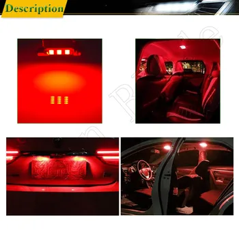 2 x Sarkana Vīt LED Dome Gaismas 31mm 36mm 39mm 41mm 42mm 12SMD CANBUS Automašīnas salona Spuldzes Licences numura zīmes apgaismojuma Lukturi Auto Stils 12V AC