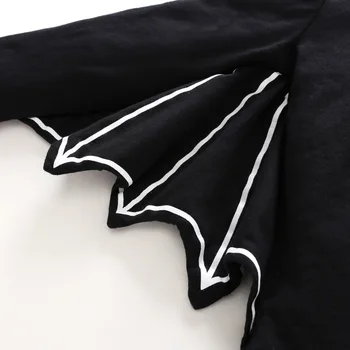 2018 Jaundzimušo, Zīdaiņu Apģērbs Toddler Baby Zēni Meitenes Halloween Black Bat Cosplay Kostīms Ar Garām Piedurknēm Romper, Cepure, Apģērbs, Komplekts