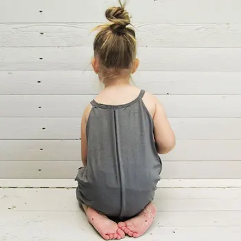 2018 Modes Bērniem, Baby Meitenes Siksna Kokvilnas Romper Jumpsuit Harēma Bikses Vasaras Toddler Meiteņu Drēbes