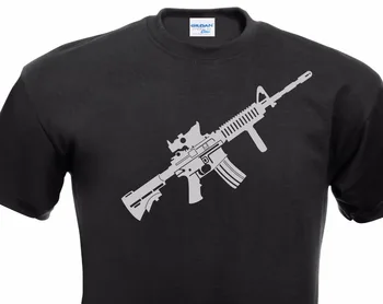2018 Modes Grafiskais dizains, T-Kreklu M4 A1 Sturmgewehr Karabiner M16 Mašīna Lielgabals Waffe Ieroci Mums Armycasual Homme Tee krekls