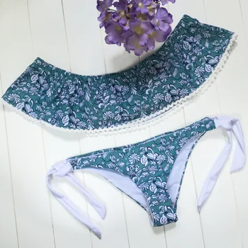 2019 dāmas jaunu, lielu mežģīņu vārdu apkakles bikini peldkostīmu, pludmales strapless sexy peldkostīms bikini Brazīlija tērps, zils peldkostīms