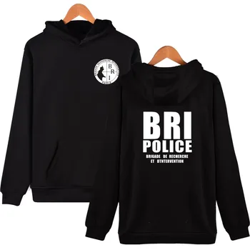 2019 Francija Īpašās Elites Policijas Spēku Vienības, GIGN Raid BRI Black Hoodies Vīriešu Ziemas Pulovers pelēkā vārna sporta Krekls Vilnas Jaka 4XL