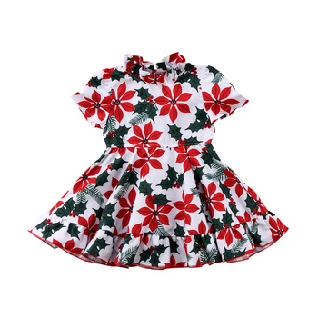 2019. Gada Vasarā Meitenes Kleita Ziedu Drukāt Princese Sarkanās Kleitas Meitenēm Dizaineru Puses Dzimšanas Dienas Kleita Drēbes Bērniem