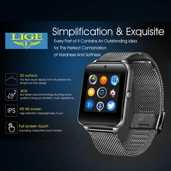 2019 Jaunu Bluetooth Smart tālrunis Skatīties Vīriešu Sporta Pedometrs Modes Nerūsējošā Tērauda Smart Watch Atbalsta SIM TF Card Camera Android