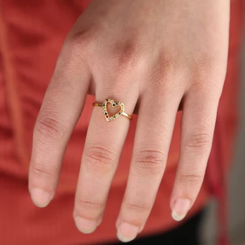 2019 Mīļākais valentīna draudzene dāvanu Mikro bruģēt krāsains CZ sirds zelta gredzens multi krāsu sieviešu pirkstu gredzena izmērs 6 7 8