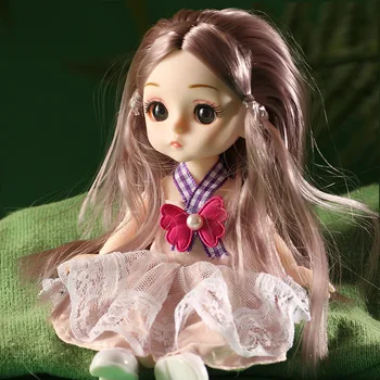 2020 13 Kopīgas Kustamo Bjd 16cm Lelle Mini Cute Princese 3D Simulācijas Acis Modes Saģērbt Lelles Meitenēm DIY Svētku Dāvanu Rotaļlietas 9389
