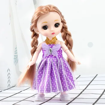 2020 13 Kopīgas Kustamo Bjd 16cm Lelle Mini Cute Princese 3D Simulācijas Acis Modes Saģērbt Lelles Meitenēm DIY Svētku Dāvanu Rotaļlietas