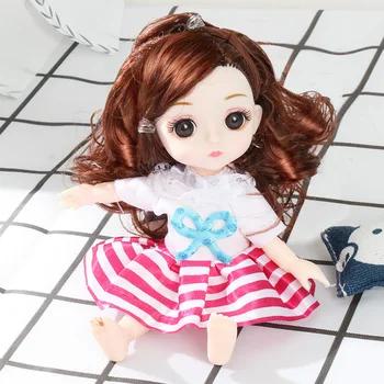 2020 13 Kopīgas Kustamo Bjd 16cm Lelle Mini Cute Princese 3D Simulācijas Acis Modes Saģērbt Lelles Meitenēm DIY Svētku Dāvanu Rotaļlietas