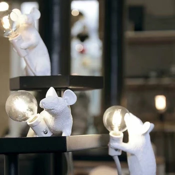 2020. gada Eiropas Stila Radošo Mini Dzīvnieku Peli, Galda Lampas Dzīvojamā Istabā, Guļamistabā Rūpniecības Stila Mouselamp Peli Galda Lampas
