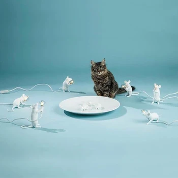 2020. gada Eiropas Stila Radošo Mini Dzīvnieku Peli, Galda Lampas Dzīvojamā Istabā, Guļamistabā Rūpniecības Stila Mouselamp Peli Galda Lampas