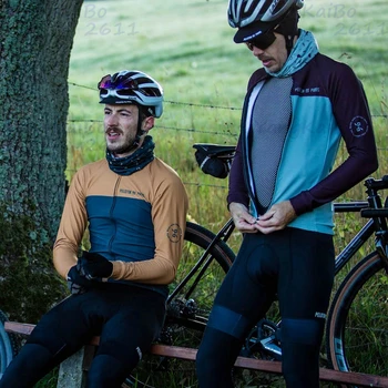2020. gada Rudens Modes zīmola velosipēdu Jersey vīriešu ar garām piedurknēm ar velo apģērbi topi Tricolore Domestique RBX āra mtb braukšana valkā