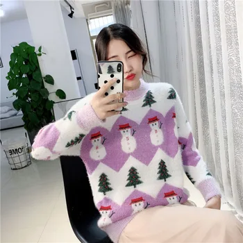 2020. gada rudens un ziemas iespiestas Ziemassvētku džemperis sievietēm korejiešu versija zaudēt kapuci salds džemperis studentu moderns modes sievietēm