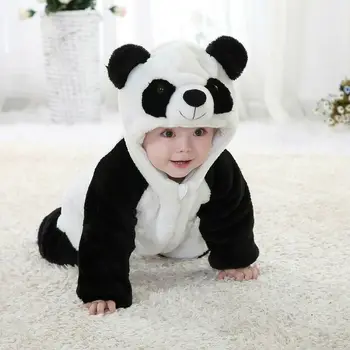2020. Gadam Infant Baby Zēni Meitenes Rudens Ziemas Drēbes Romper Jumpsuit Jaundzimušā Apģērbu Kapuci Gudrs Panda Romper Bērnu Kostīmi
