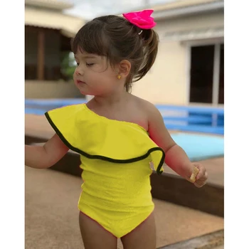 2020 New Baby Girl Apģērbu Ruffles Top+priekšgala Bikses Mīksta Toddler Meitene Apģērbu Veikals Bērniem, Apģērbi Meitenēm Bērnu Peldkostīmi