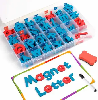 208 magnētisko vēstules ar magnētisko plate un kaste-lielos un mazos putu vēstules ABC ledusskapis ledusskapis uzlīmes