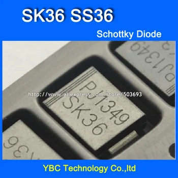 20pcs/daudz SK36 SS36 SMC 3A/60V Schottky Diode 34388