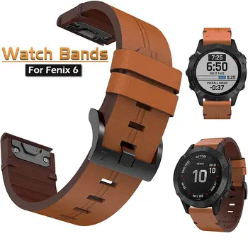 22mm Ādas Watchband Siksnu Garmin Fenix 6 /6Pro/5/5Plus/Instinkts Smart Watch Band Quick Release Priekštecis 945 935