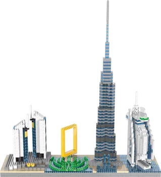 2545PCS Pasaules Slaveno Skyline Arhitektūras Mikro Dimanta Bloku Dubaija Rāmis U. A. E Burj Al Arab Khalifa Tornis Ķieģeļu Rotaļlietas, Dāvanu 22984