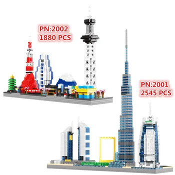 2545PCS Pasaules Slaveno Skyline Arhitektūras Mikro Dimanta Bloku Dubaija Rāmis U. A. E Burj Al Arab Khalifa Tornis Ķieģeļu Rotaļlietas, Dāvanu