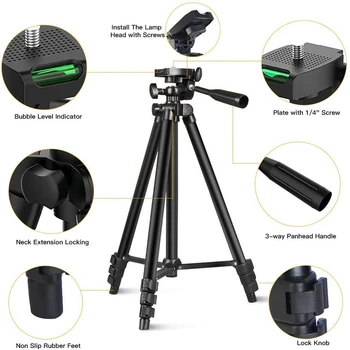 26cm LED Selfie Riņķa Gaisma Ar Statīvu Aptumšojami Gredzens Luktura Video Kameras Tālrunis Gaismas Ringlight Foto Video Tiešraidi Aizpildīt Gaismas USB