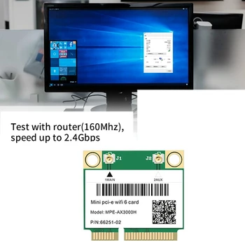 2974Mbps Wifi 6 Mini PCI-E Karti 2.4 G/5 ghz Bluetooth 5.0 Bezvadu Tīkla Wlan Wifi Karte, 802.11 Ax/Ac Windows Klēpjdatoru 10