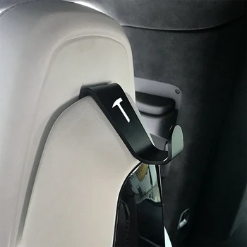 2gab Auto Piederumi piemēroti Tesla Model 3/S/X automašīnas Sēdekļa Pagalvi Āķis Black Pakaramo Turētājs auto accessorie -2020