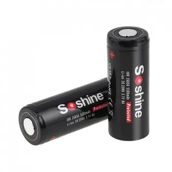2gab Soshine 3,7 V 5500mAh Lielu Jaudu 26650 Li-jonu Akumulators ar Aizsargāto PCB LED Lukturi / Lukturu 9218
