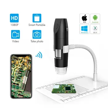 2MP WiFi Digitālo Mikroskopu 50X, lai 1000X Lupa 1080P HD 2.0 MP 8 LED ar Statīvu Android, iOS PC