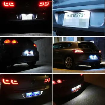 2x Balts Auto LED Numuru Licences Plāksnes Gaismas Indikators VW Golf 4 5 6 New Beetle Passat CC Scirocco Polo Led numura zīmju Apgaismojums