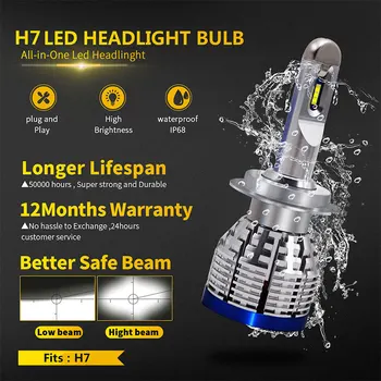 2x Led H4, H7, H8, H9 H11 H1 9600LM 6000K Auto LED Priekšējie Miglas Lukturi 9005 HB3 9006 HB4 H10 9012(HIR2) Miglas lampiņas 12v-24v