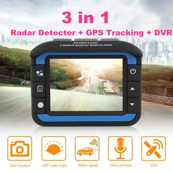 3-in-1 car radaru detektors DVR reģistratoru ātrums detektoru krievu balss GPS kameras vadītāja diktofonā fiksētu plūsmas ātruma mērīšana