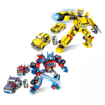 3 In 1 Super Varonis Celtniecības Bloki Transformācijas Robots Super Braucēji Auto Pilsētas Tehnikas Ķieģeļi Rotaļlietas WJ057