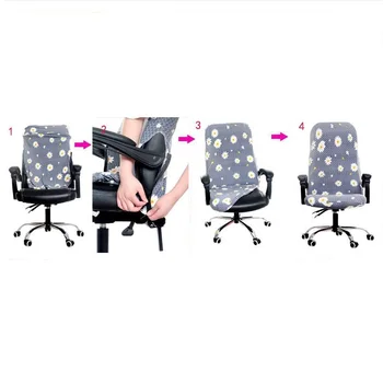 3 Izmēri Birojs Elastīgs Krēsla Pārsegs Anti-dirty Noņemama Krēsla Pārvalki Datora Krēsla 4 Cietā Krāsas sanāksmju Telpa Sēdekļa Vāku